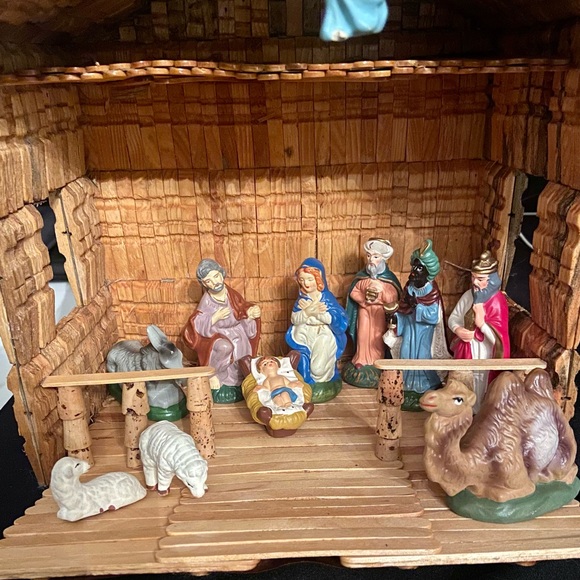 Vintage Christmas Collectible Nativity Set Homemade Handmade GUC - Picture 2 of 11